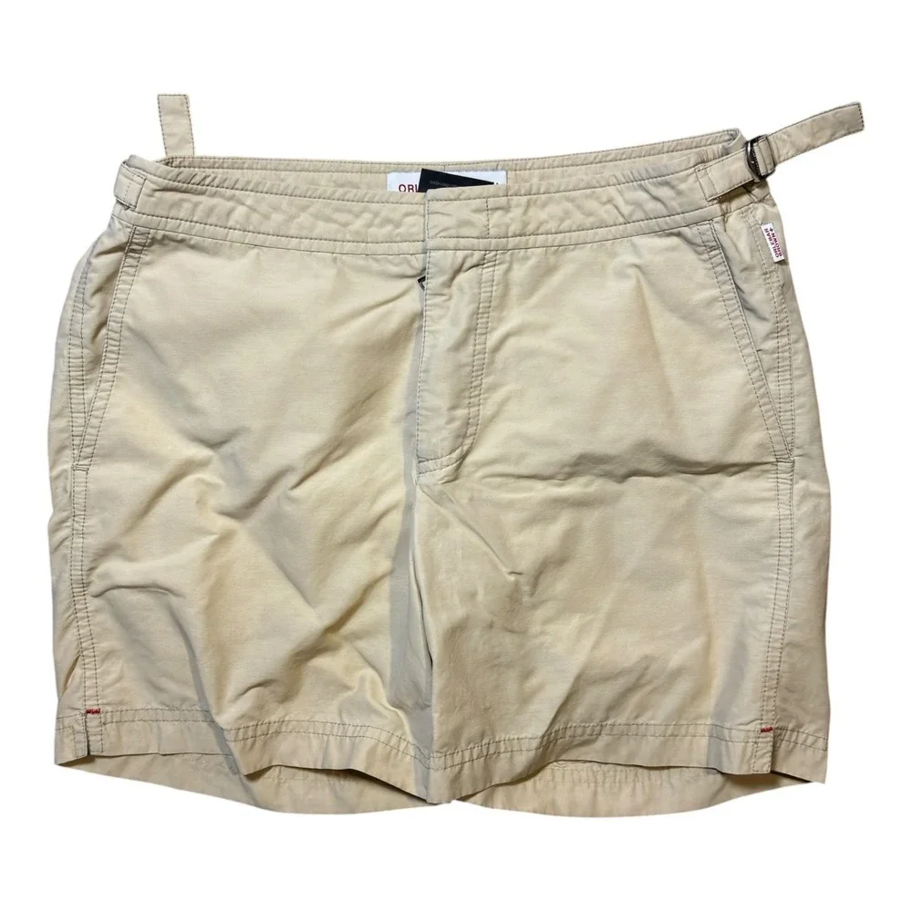 ORLEBAR BROWN Tan Beach Swim Shorts Mens Size 32 Slimming Side Adjusters